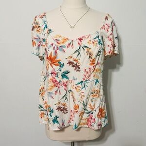 Torrid Floral Print Babydoll Top size 00
